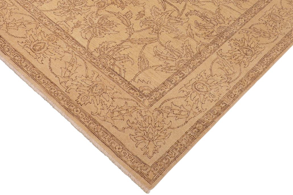 handmade Traditional Kafkaz Chobi Ziegler Tan Brown Hand Knotted RECTANGLE 100% WOOL area rug 8 x 10