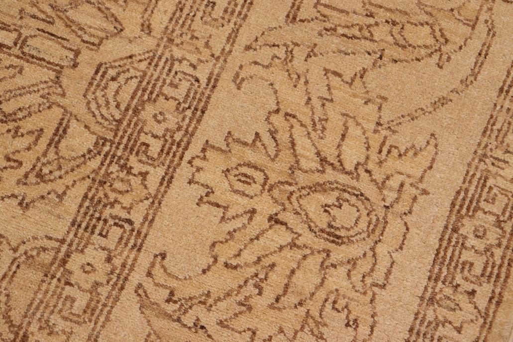 handmade Traditional Kafkaz Chobi Ziegler Tan Brown Hand Knotted RECTANGLE 100% WOOL area rug 8 x 10