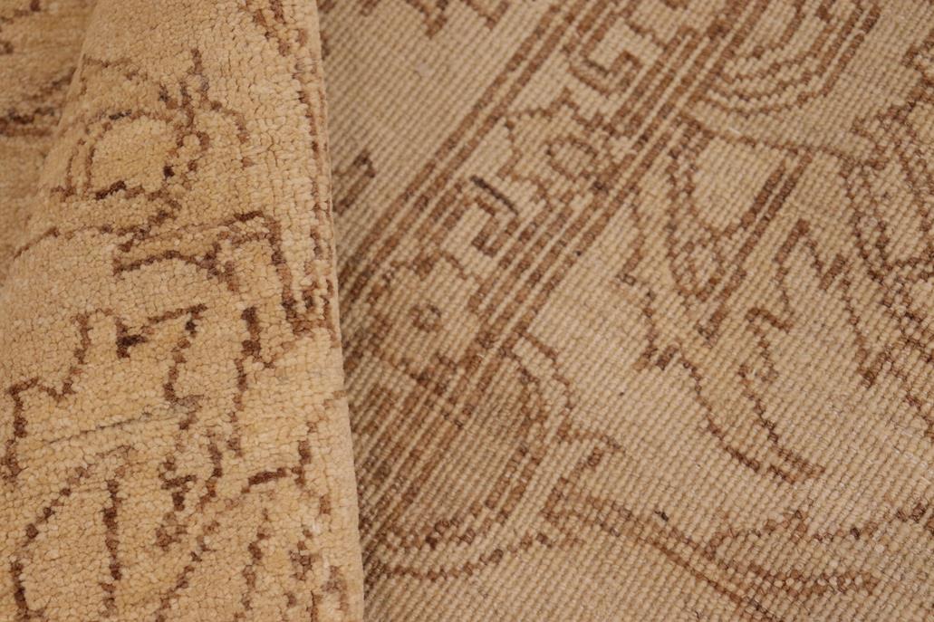handmade Traditional Kafkaz Chobi Ziegler Tan Brown Hand Knotted RECTANGLE 100% WOOL area rug 8 x 10
