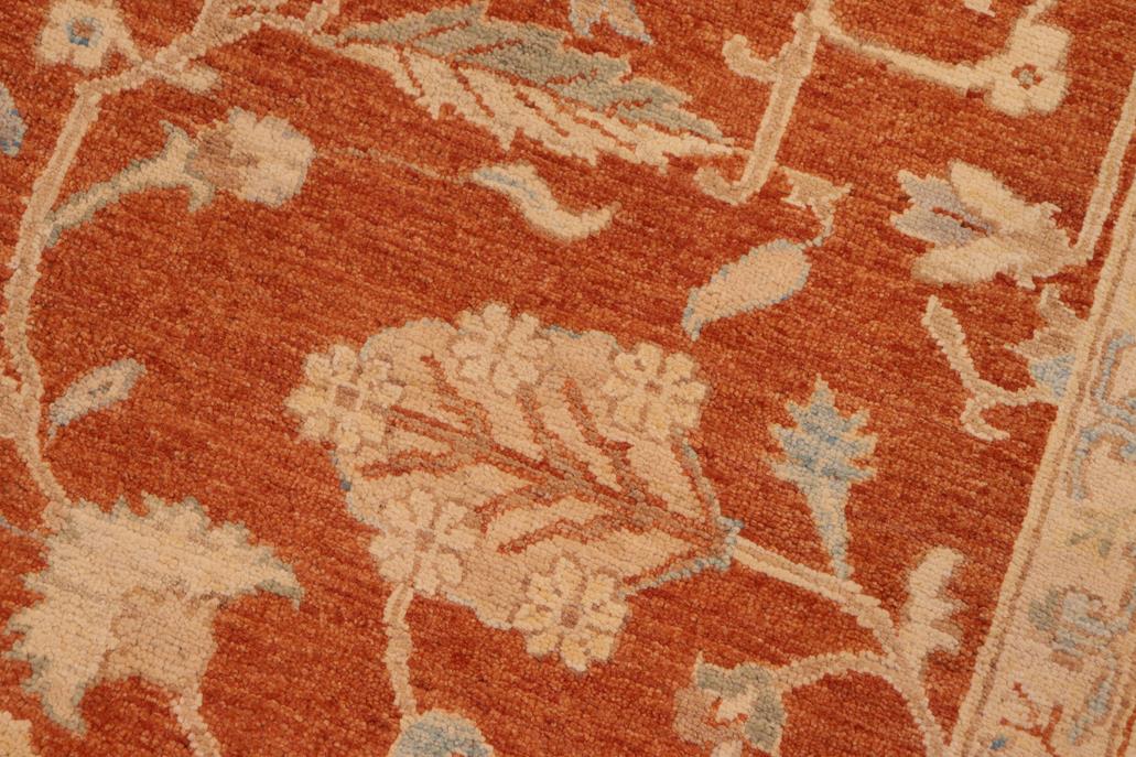handmade Traditional Kafkaz Chobi Ziegler Rust Beige Hand Knotted RECTANGLE 100% WOOL area rug 8 x 10
