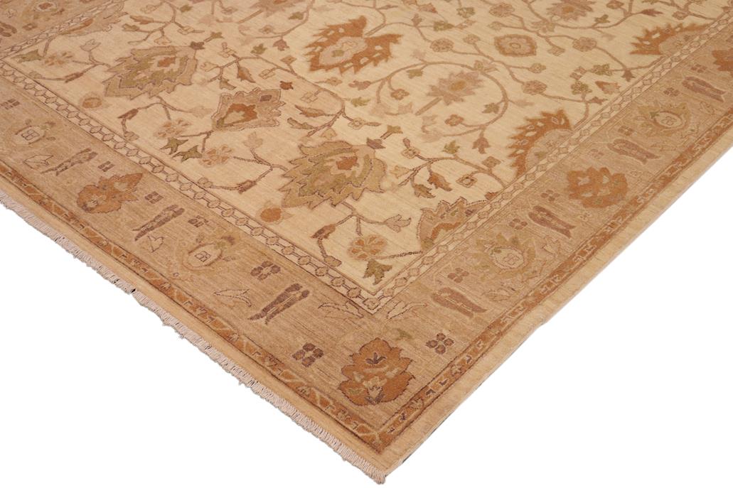 handmade Traditional Kafkaz Chobi Ziegler Beige Tan Hand Knotted RECTANGLE 100% WOOL area rug 8 x 10