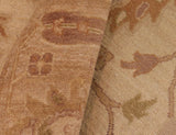 handmade Traditional Kafkaz Chobi Ziegler Beige Tan Hand Knotted RECTANGLE 100% WOOL area rug 8 x 10