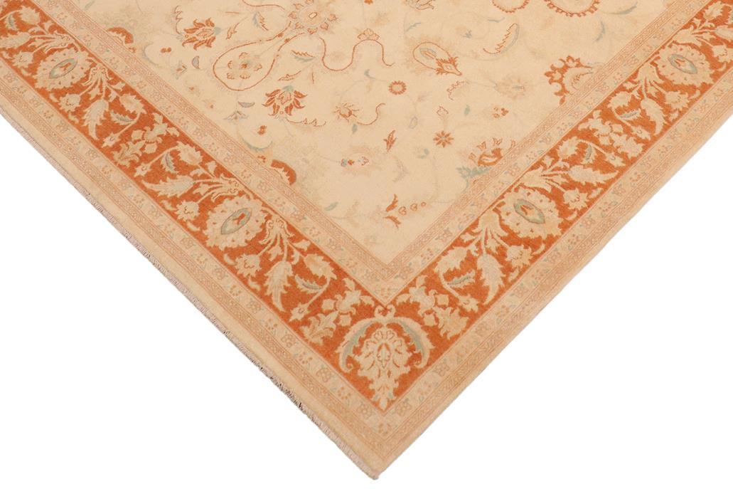 handmade Traditional Kafkaz Chobi Ziegler Beige Orange Hand Knotted RECTANGLE 100% WOOL area rug 8 x 10