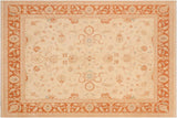 Classic Ziegler Lenore Beige Orange Hand-Knotted Wool Rug - 8'1'' x 9'11''
