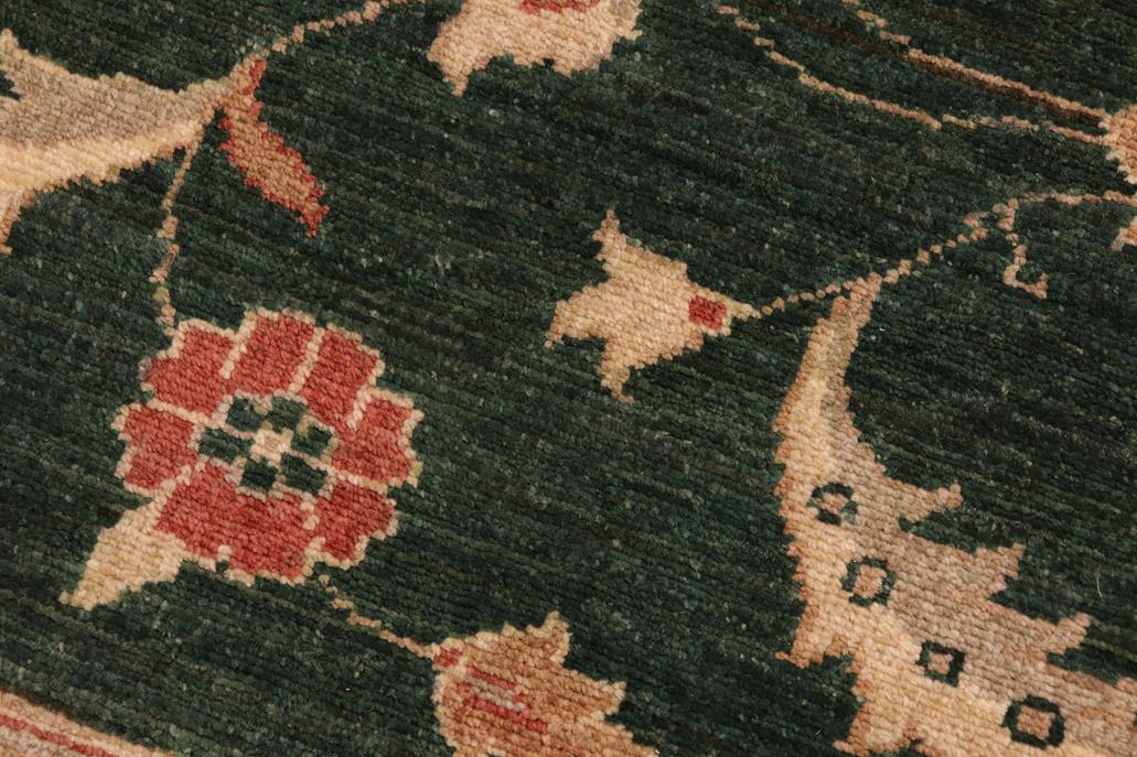 handmade Traditional Kafkaz Chobi Ziegler Green Beige Hand Knotted RECTANGLE 100% WOOL area rug 8 x 10