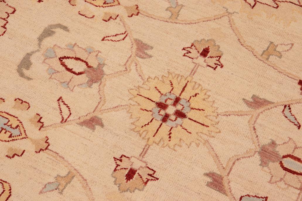 handmade Traditional Kafkaz Chobi Ziegler Beige Red Hand Knotted RECTANGLE 100% WOOL area rug 8 x 10