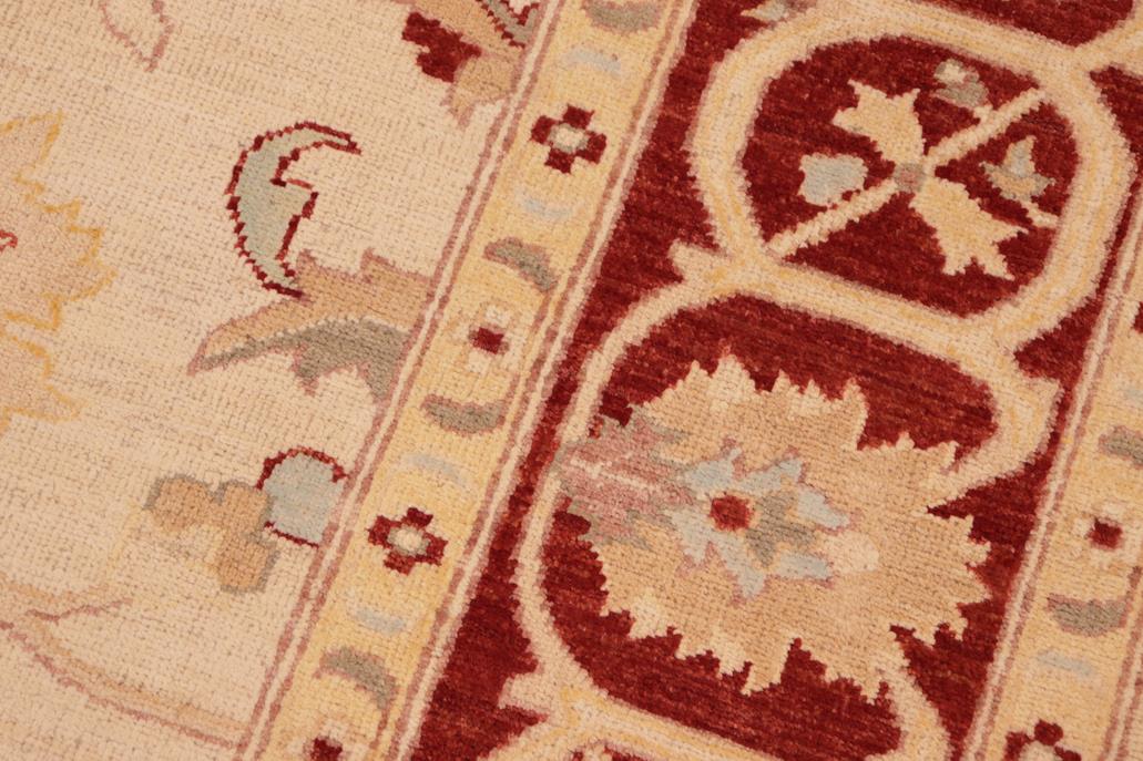 handmade Traditional Kafkaz Chobi Ziegler Beige Red Hand Knotted RECTANGLE 100% WOOL area rug 8 x 10