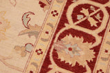 handmade Traditional Kafkaz Chobi Ziegler Beige Red Hand Knotted RECTANGLE 100% WOOL area rug 8 x 10