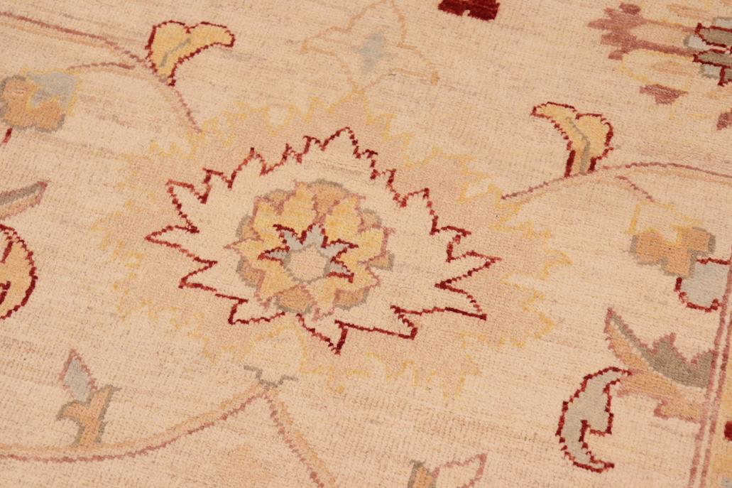 handmade Traditional Kafkaz Chobi Ziegler Beige Red Hand Knotted RECTANGLE 100% WOOL area rug 8 x 10