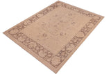handmade Traditional Kafkaz Chobi Ziegler Tan Brown Hand Knotted RECTANGLE 100% WOOL area rug 8 x 10