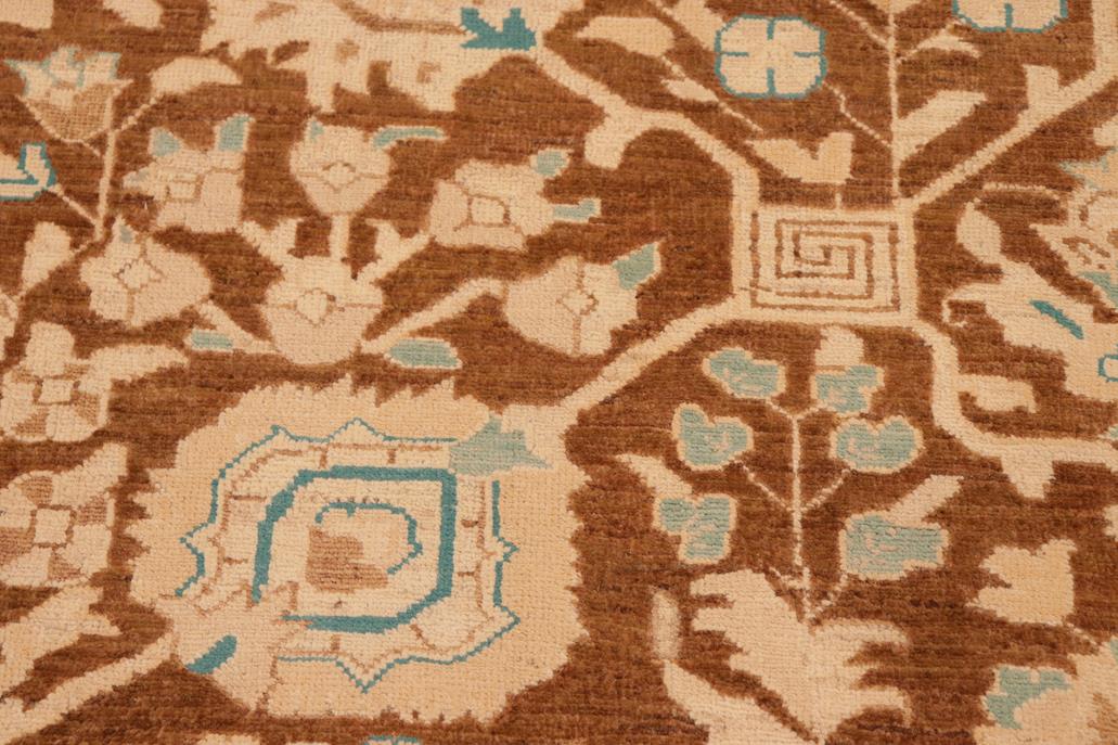 handmade Traditional Kafkaz Chobi Ziegler Brown Beige Hand Knotted RECTANGLE 100% WOOL area rug 8 x 10
