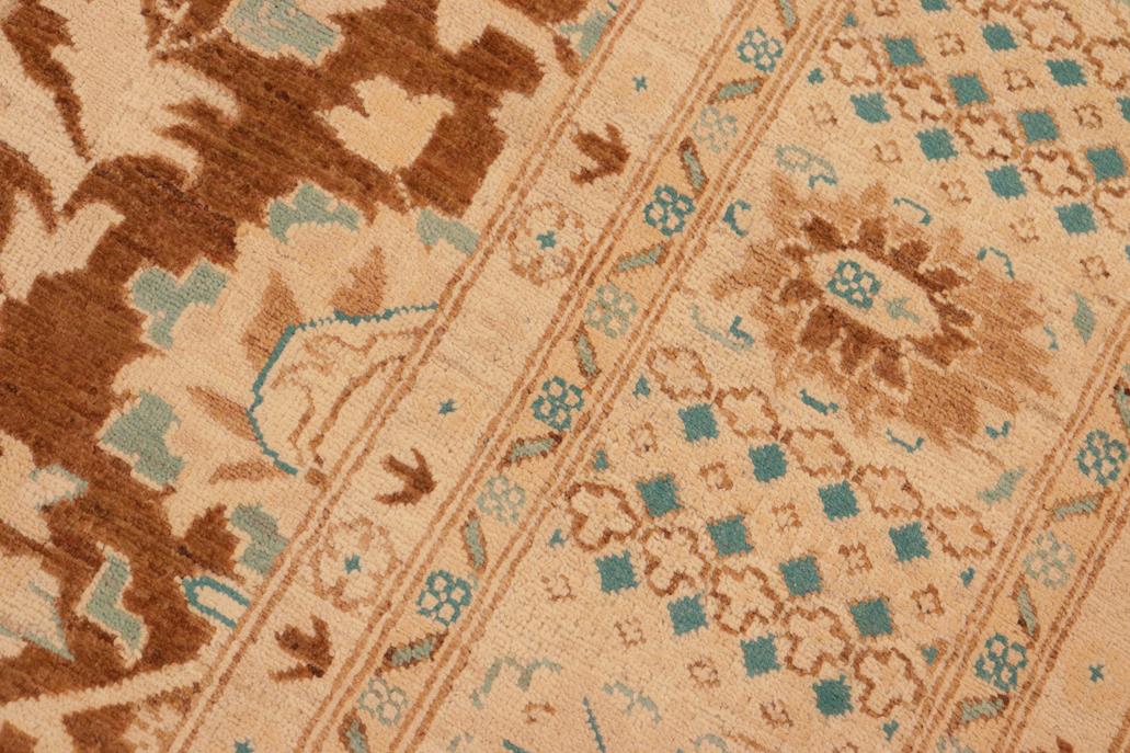 handmade Traditional Kafkaz Chobi Ziegler Brown Beige Hand Knotted RECTANGLE 100% WOOL area rug 8 x 10