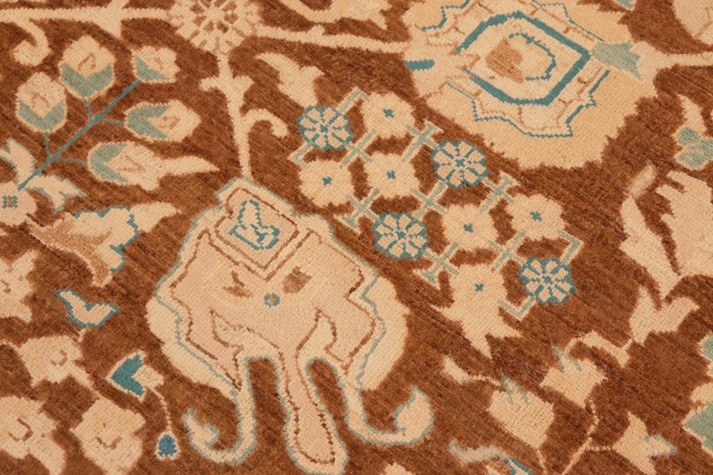 handmade Traditional Kafkaz Chobi Ziegler Brown Beige Hand Knotted RECTANGLE 100% WOOL area rug 8 x 10