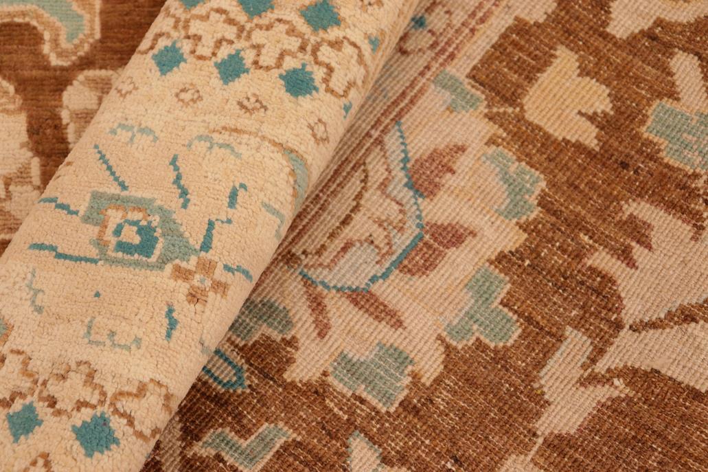 handmade Traditional Kafkaz Chobi Ziegler Brown Beige Hand Knotted RECTANGLE 100% WOOL area rug 8 x 10