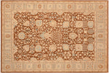 handmade Traditional Kafkaz Chobi Ziegler Brown Beige Hand Knotted RECTANGLE 100% WOOL area rug 8 x 10