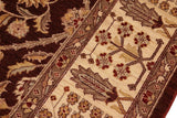 handmade Traditional Kafkaz Chobi Ziegler Brown Beige Hand Knotted RECTANGLE 100% WOOL area rug 8 x 11