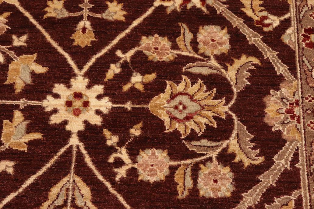 handmade Traditional Kafkaz Chobi Ziegler Brown Beige Hand Knotted RECTANGLE 100% WOOL area rug 8 x 11