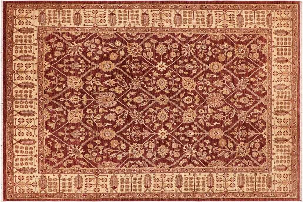 handmade Traditional Kafkaz Chobi Ziegler Brown Beige Hand Knotted RECTANGLE 100% WOOL area rug 8 x 11