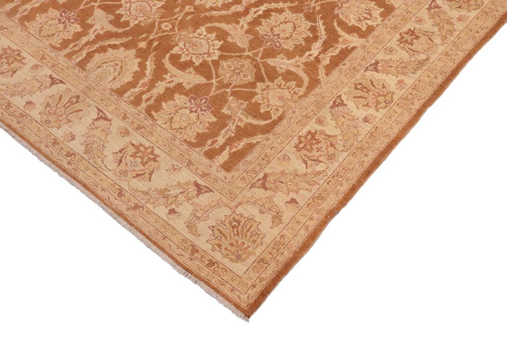 handmade Traditional Kafkaz Chobi Ziegler Brown Beige Hand Knotted RECTANGLE 100% WOOL area rug 8 x 10