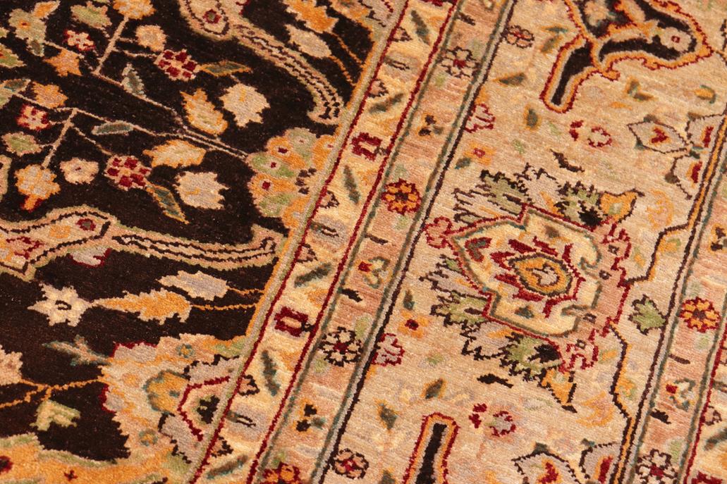 handmade Traditional Kafkaz Chobi Ziegler Brown Tan Hand Knotted RECTANGLE 100% WOOL area rug 8 x 10