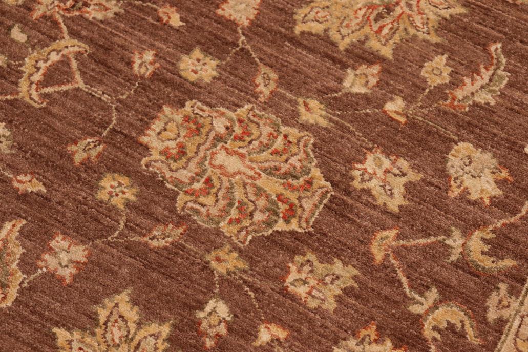 handmade Traditional Kafkaz Chobi Ziegler Brown Gold Hand Knotted RECTANGLE 100% WOOL area rug 8 x 10