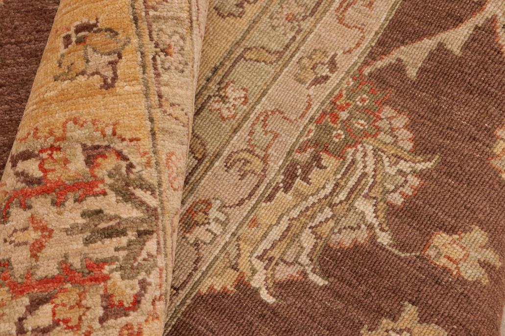handmade Traditional Kafkaz Chobi Ziegler Brown Gold Hand Knotted RECTANGLE 100% WOOL area rug 8 x 10