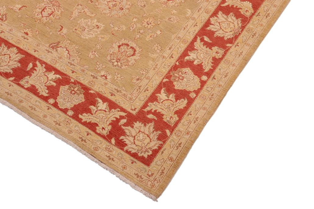 handmade Traditional Kafkaz Chobi Ziegler Green Rust Hand Knotted RECTANGLE 100% WOOL area rug 8 x 10