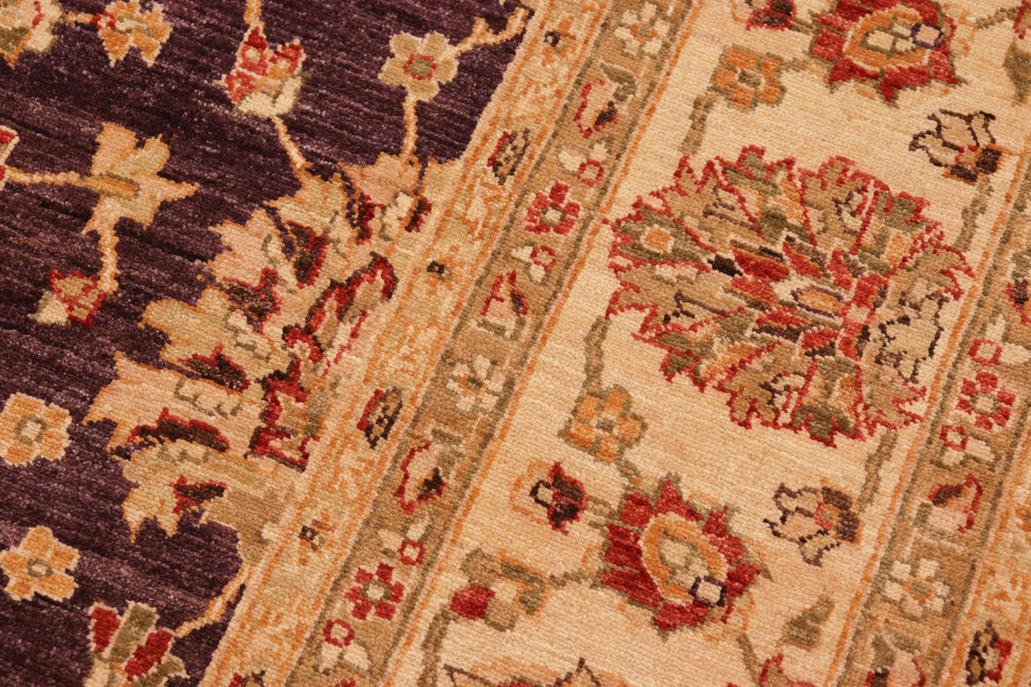 handmade Traditional Kafkaz Chobi Ziegler Purple Beige Hand Knotted RECTANGLE 100% WOOL area rug 8 x 11