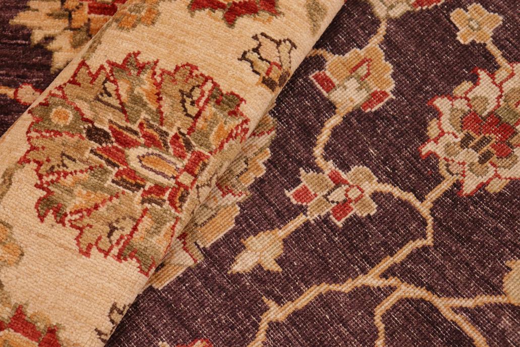 handmade Traditional Kafkaz Chobi Ziegler Purple Beige Hand Knotted RECTANGLE 100% WOOL area rug 8 x 11