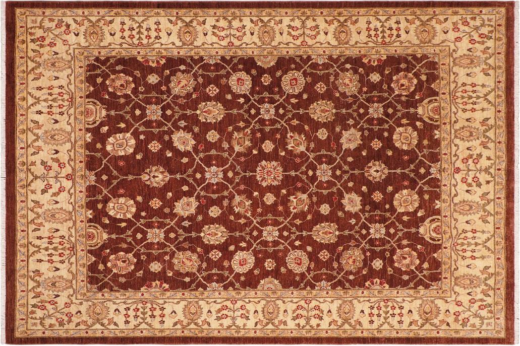 handmade Traditional Kafkaz Chobi Ziegler Brown Beige Hand Knotted RECTANGLE 100% WOOL area rug 8 x 10