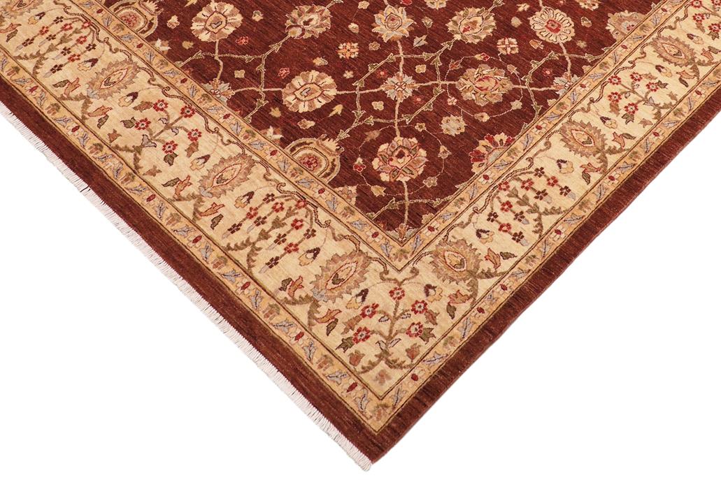 handmade Traditional Kafkaz Chobi Ziegler Brown Beige Hand Knotted RECTANGLE 100% WOOL area rug 8 x 10