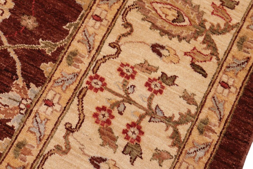 handmade Traditional Kafkaz Chobi Ziegler Brown Beige Hand Knotted RECTANGLE 100% WOOL area rug 8 x 10