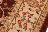 handmade Traditional Kafkaz Chobi Ziegler Brown Beige Hand Knotted RECTANGLE 100% WOOL area rug 8 x 10