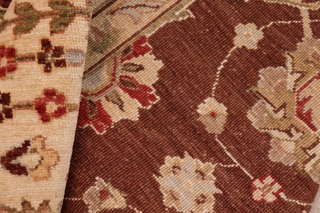 handmade Traditional Kafkaz Chobi Ziegler Brown Beige Hand Knotted RECTANGLE 100% WOOL area rug 8 x 10