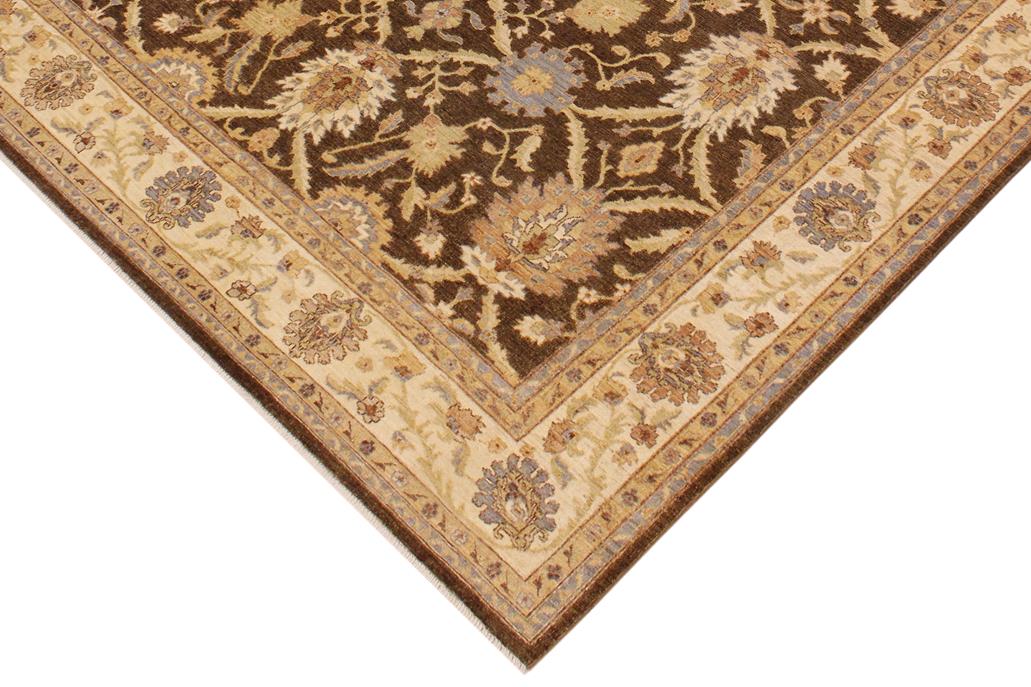 handmade Traditional Kafkaz Chobi Ziegler Brown Beige Hand Knotted RECTANGLE 100% WOOL area rug 8 x 10