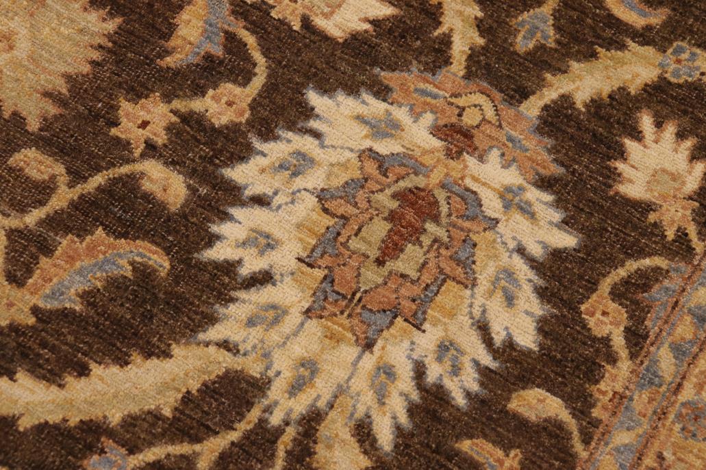 handmade Traditional Kafkaz Chobi Ziegler Brown Beige Hand Knotted RECTANGLE 100% WOOL area rug 8 x 10