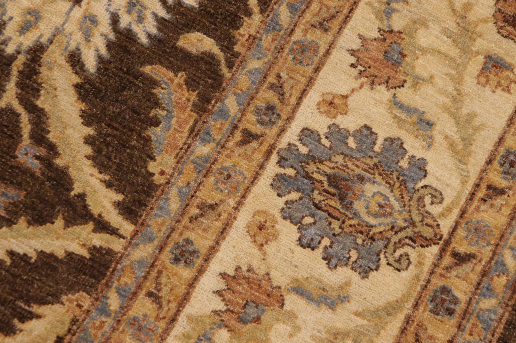 handmade Traditional Kafkaz Chobi Ziegler Brown Beige Hand Knotted RECTANGLE 100% WOOL area rug 8 x 10