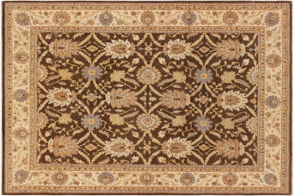 handmade Traditional Kafkaz Chobi Ziegler Brown Beige Hand Knotted RECTANGLE 100% WOOL area rug 8 x 10
