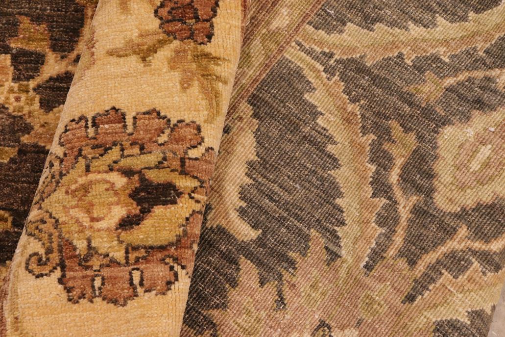 handmade Transitional Kafkaz Chobi Ziegler Charcoal Beige Hand Knotted RECTANGLE 100% WOOL area rug 8 x 10