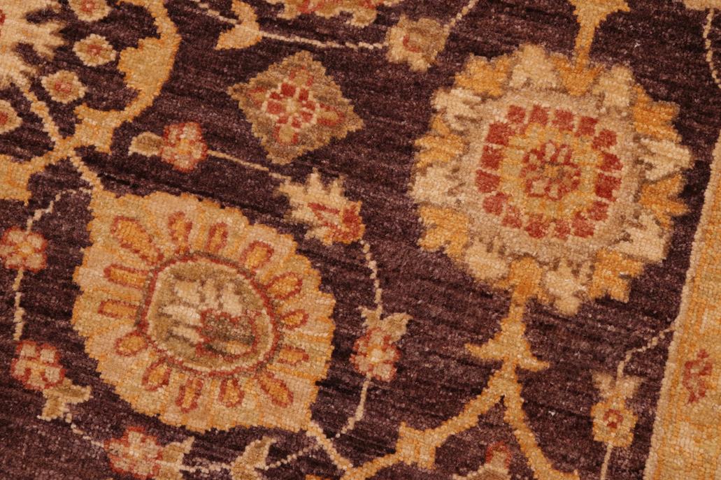 handmade Transitional Kafkaz Chobi Ziegler Aubergine Beige Hand Knotted RECTANGLE 100% WOOL area rug 8 x 9