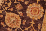 handmade Transitional Kafkaz Chobi Ziegler Aubergine Beige Hand Knotted RECTANGLE 100% WOOL area rug 8 x 9