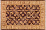 Classic Ziegler Zada Aubergine Beige Hand-Knotted Wool Rug - 7'11'' x 9'3''