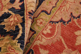 handmade Traditional Kafkaz Chobi Ziegler Rust Blue Hand Knotted RECTANGLE 100% WOOL area rug 8 x 10