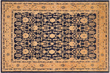 handmade Traditional Kafkaz Chobi Ziegler Blue Dark Tan Hand Knotted RECTANGLE 100% WOOL area rug 8 x 10