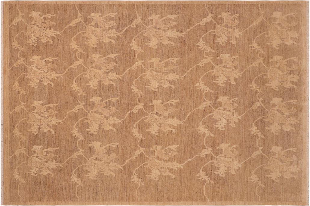 handmade Transitional Kafkaz Chobi Ziegler Tan Beige Hand Knotted RECTANGLE 100% WOOL area rug 8 x 10