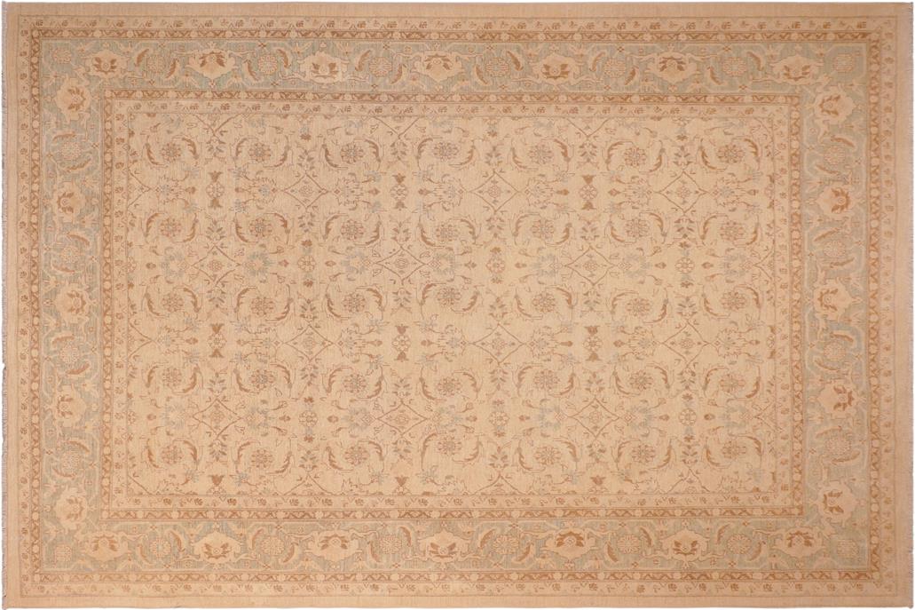 handmade Transitional Kafkaz Chobi Ziegler Beige Green Hand Knotted RECTANGLE 100% WOOL area rug 8 x 10