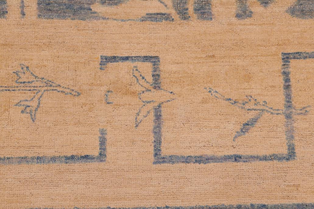 handmade Transitional Kafkaz Chobi Ziegler Blue Beige Hand Knotted RECTANGLE 100% WOOL area rug 8 x 10