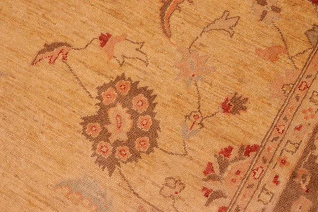 handmade Traditional Kafkaz Chobi Ziegler Tan Brown Hand Knotted RECTANGLE 100% WOOL area rug 8 x 10
