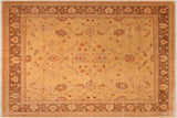 handmade Traditional Kafkaz Chobi Ziegler Tan Brown Hand Knotted RECTANGLE 100% WOOL area rug 8 x 10