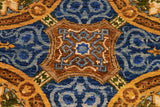 handmade Transitional Kafkaz Chobi Ziegler Blue Gold Hand Knotted RECTANGLE 100% WOOL area rug 8 x 10